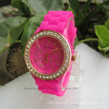 Geneva Diamond Silicone Analog Women Watch